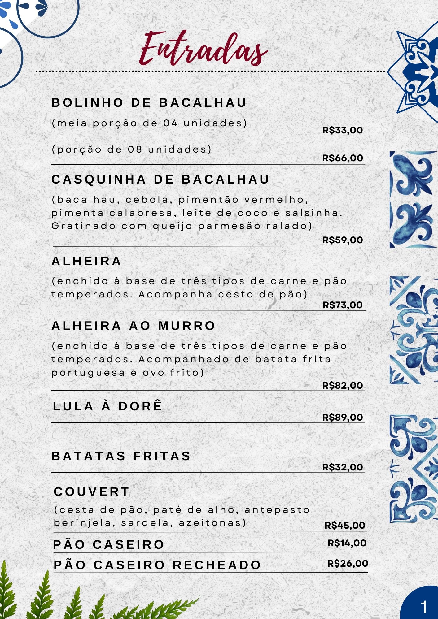 Cardápio novo OH Pa Site Preço